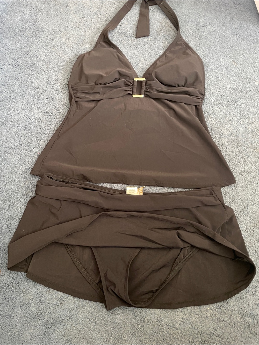Black Halter Tankini with Skirted Bottom any reasonable offer